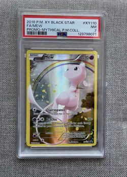 Pokemon TCG Mew XY110 - XY Black Star Promo 2016 Holo Foil Full Art PSA 7 NM - Image 1