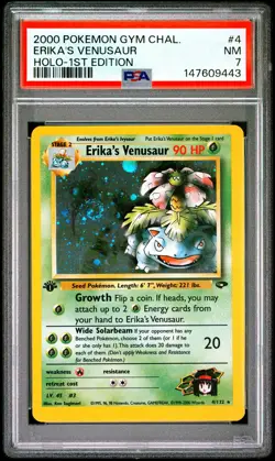 2000 POKEMON GYM CHALLENGE HOLO-1ST EDITION #4 ERIKA'S VENUSAUR PSA 7 - Image 1