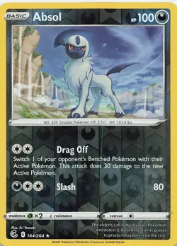 Absol 164/264 Rare Fusion Strike Pokemon Reverse Holo Near Mint - Image 1