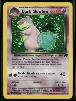 2000 Pokemon Team Rocket Dark Slowbro 12/82 Holo Rare NM English - Image 1