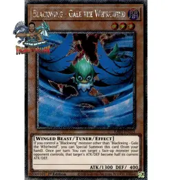 Yugioh! 1x Blackwing - Gale the Whirlwind RA03-EN215 Platinum Secret Rare NM - Image 1