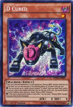 D Cubed - DESO-EN007 - Secret Rare - 1st Edition Near Mint Yugioh Card - Image 1
