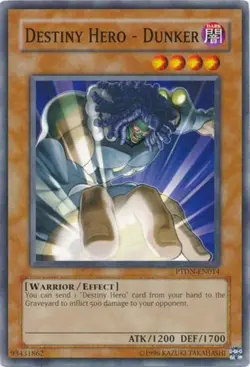 1x (NM) Destiny Hero - Dunker - PTDN-EN014 - Common - Unlimited Edition YuGiOh - Image 1
