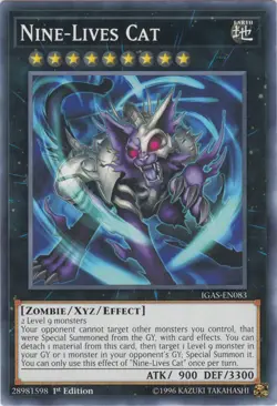 Nine-Lives Cat - IGAS-EN083 - Common - 1st Edition Near Mint Yugioh Card - Image 1
