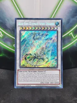 Yugioh Blue-Eyes Ultimate Spirit Dragon SDWD-EN043 Secret Rare 1st Edition NM - Image 1