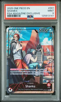 2025 ONE PIECE PROMOS PSA MAGAZINE EXCLUSIVE #001 SHANKS PSA 9 - Image 1