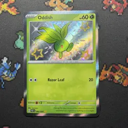 Oddish 092/091 Paldean Fates Holo Shiny Pokemon Card - Image 1