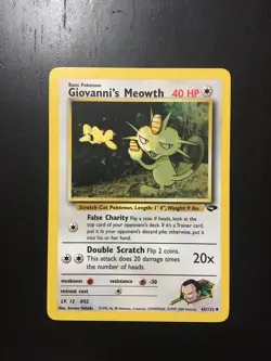 Giovanni’s Meowth 43/132 Gym Challenge Pokemon Card - Image 1