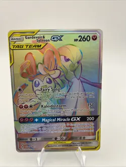 Gardevoir & Sylveon Rainbow Tag Team GX 225/214 Secret Rare Card Nm - Image 1