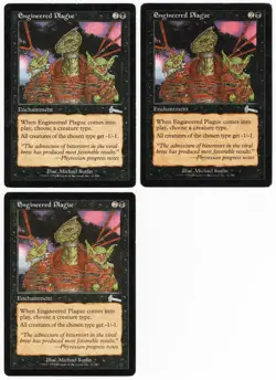 Engineered Plague x3 3x 1999 Urza's Legacy Black Uncommon Enchantment MTG LP AZ1 - Image 1
