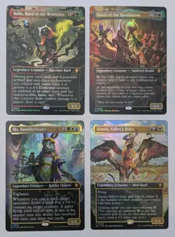 MTG Set of 4 Bloomburrow Mythic Commanders Borderless Foil Magic the Gathering - Image 1