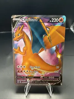 Pokemon TCG Charizard v SWSH050 Black Star Promo Full Art - Image 1