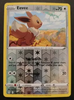 Eevee 125/203 NM Reverse Holo 2021 Pokemon SWSH Evolving Skies - w/ Rayquaza! - Image 1