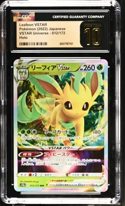 CGC 10 Pristine Leafeon VSTAR 012/172 RRR VSTAR Universe s12a Pokemon Card - Image 1