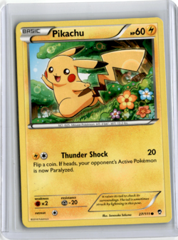 Pikachu 27/111 Common Furious Fists Pokemon Lightly Played LP - Image 1