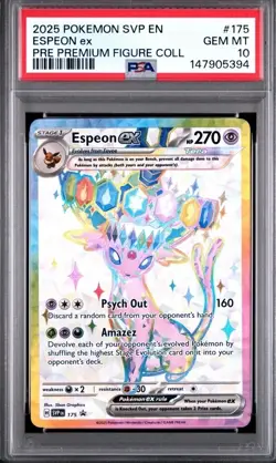 Pokemon Espeon EX SVP 175 Premium Figure Collection Black Star Promo PSA 10 - Image 1