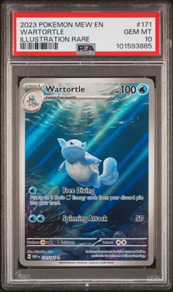 2023 POKEMON MEW EN-151 ILLUSTRATION RARE #171 WARTORTLE PSA 10 - Image 1