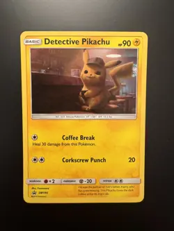 Pokemon TCG - Detective Pikachu Pokemon Sun & Moon Black Star Promo #SM190 - Image 1
