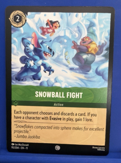 Disney Lorcana Snowball Fight Action Card 95/204 Stitch Lilo Jumba - Image 1