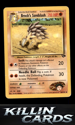 Brock's Sandslash 036/132 Pokemon Uncommon Gym Challenge Card LP - Image 1