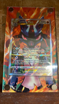 [CARD INCLUDED] Lucario VStar Alternate Art Custom Pokemon Card Display Case - Image 1