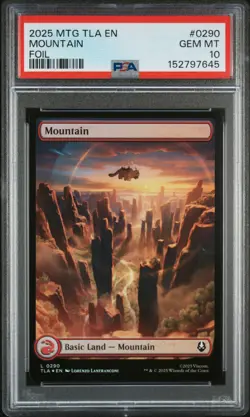 PSA GEM MT 10 - Mountain 0290 Magic The Gathering Avatar: The Last Airbender - Image 1