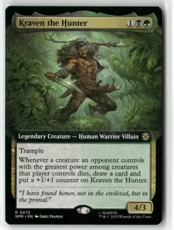 MTG Kraven the Hunter 0273 Regular (Borderless) Marvel's Spider-Man NM SPM - Image 1