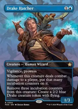 Drake Hatcher (#306) - Extended Art FDN NM MTG - Image 1