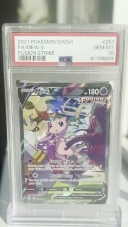 Pokemon Mew V Alternate Full Art 251/264 Fusion Strike #251 Holo GEM MINT PSA 10 - Image 2