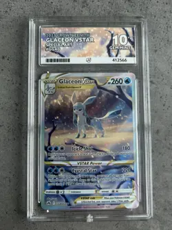 Pokemon TCG Glaceon VSTAR Crown Zenith GG40/GG70 Ace 10 Gem Mint - Image 1