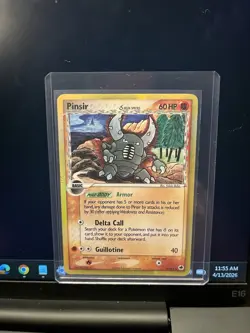 Pokemon TCG Pinsir δ Delta Species EX Dragon Frontiers 9/101 Holo - Damaged - Image 1