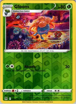Gloom 002/196 Uncommon Lost Origin Pokemon Reverse Holo NM - Image 1