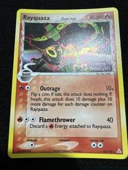 Pokemon TCG Reverse Holo Rayquaza EX Holon Phantoms 2006 NM 26/110 - Image 1