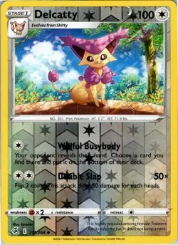 Delcatty 211/264 Uncommon Fusion Strike Pokemon Reverse Holo NM - Image 1