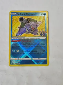 Radiant Blastoise 018/078 Radiant Rare Pokemon GO Pokemon Holo Near Mint - Image 1