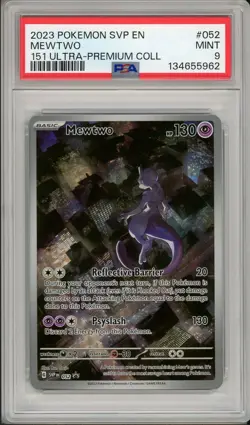 2021 Pokemon SWSH Black Star Promo Mewtwo 151 Ultra Premium #052 PSA 9 - Image 1