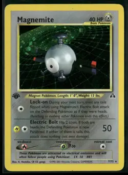 2001 Pokemon Neo Revelation Magnemite 7/75 1st Edition Rare NM - Image 1