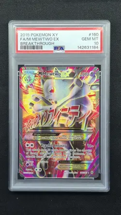 Mega Mewtwo EX PSA 10 XY Breakthrough 160/162 Holo Full Art Pokemon TCG - Image 1