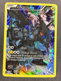 Pokemon Zekrom Full Art Promo Holo XY76 XY 120 HP Slash Voltage Storm - Image 1