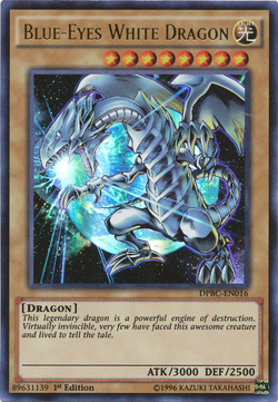 YUGIOH BLUE-EYES WHITE DRAGON ULTRA RARE DPBC-EN016 NEAR MINT - Image 1