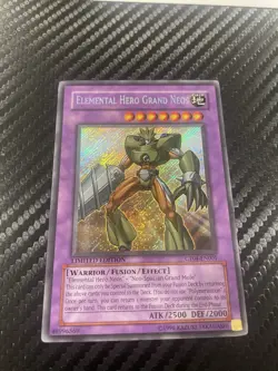 Yugioh Elemental Hero Grand Neos CT04-EN001 Limited Edition Secret Rare LP - Image 2