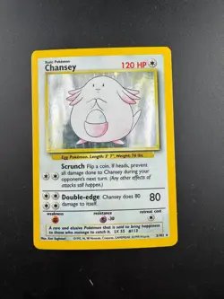 Chansey 3/102 Base Set Holo Rare Pokemon Card LP - Image 1