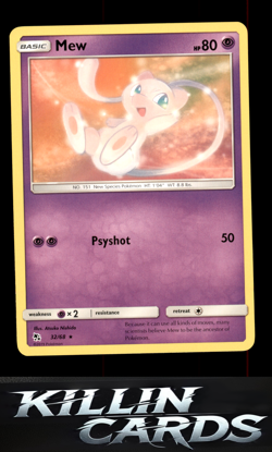 Mew 32/68 Pokemon Rare Hidden Fates Card NM - Image 1