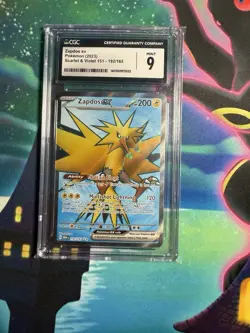 Pokemon - Zapdos ex Scarlet & Violet 151 192/165 Full Art Graded CGC Mint 9 - Image 1