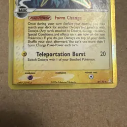 Deoxys 6/110 Delta Holo Pokemon Card Speed Forme EX Holon Phantoms 2006 - Image 3