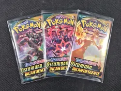 Pokemon Darkness Ablaze Spanish Booster Pack 3 Packs FACTORY SEALED - Image 1