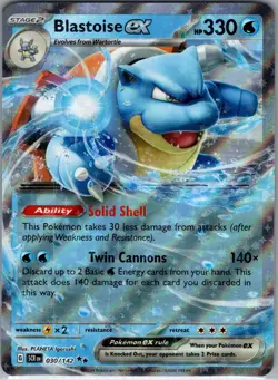 Blastoise EX Double Rare Holo Pokemon Card TCG | Stellar Crown - 030/142 - Image 1