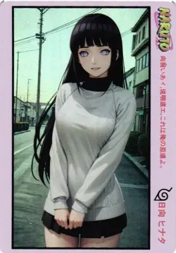 HINATA HYUGA Holographic Custom Art Goddess Story Anime Collectible Card - Image 1
