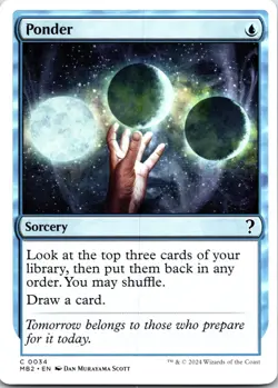 Ponder (White Border) 34 Common Mystery Booster 2 Magic: The Gathering Near Mint - Image 1