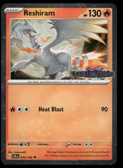 Reshiram (Stellar Crown Stamped) 022/142 Cosmo Holo Pokemon NM - Image 1